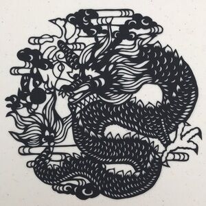 🔥ON SALE🔥Dragon 💖 Handmade PaperCut Silhouette Scherenschn…